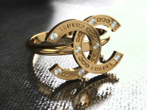 bague 0204 bijoux or de luxe anneau mode imprimable antique vintage chanel les anneaux 3d print model - Mito3D