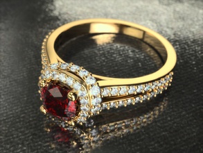 bague 0205 bijoux de la mode l'engagement or luxe en diamant anneau le coussin imprimable l'anneau précieux les anneaux 3d print model - Mito3D