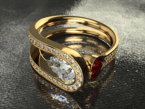 anello 0216 gioielli matrimonio oro moda cuore stampabile di diamanti lusso accessorio fidanzamento anelli 3d print model - Mito3D