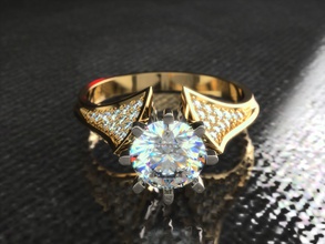 anello 0217 gioielli di lusso oro moda stampabile engagem lucente accessorio fidanzamento matrimonio solitaire anelli 3d print model - Mito3D