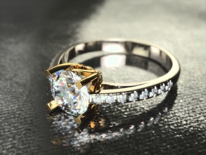 anel 0219 jóias o engajamento ouro printable romance de diamante da forma amor coração precioso a moda anéis 3d print model - Mito3D