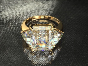 anello 0220 gioielli preziosi di lusso moda gioiello brillante diamanti stampabile e bellezza tringle raggiante anelli 3d print model - Mito3D