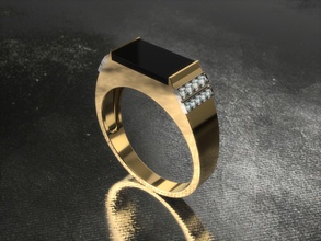 bague 0223 bijoux or de luxe anneau mode rétro vintage imprimable antique onyx le platine gem brillant en diamant vieux beauté les anneaux 3d print model - Mito3D