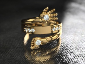 ring 0229 jewelry precious luxury shining printable romance diamond fashion silver valentine child leg hand chaild kid birdthday rings 3d print model - Mito3D