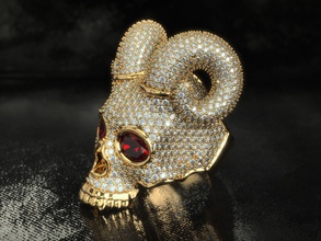 bague 0232 bijoux de luxe précieux la mode imprimable en diamant anneau l'accessoire shining forme ovale le crâne or brillant beauté l'anneau les anneaux 3d print model - Mito3D