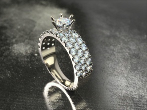 anello 0234 gioielli preziosi lucente di lusso stampabile oro diamanti moda fidanzamento accessorio anelli 3d print model - Mito3D