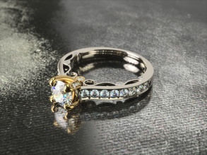 ring 0238 jewelry fashion engagement precious luxury diamond gold printable platinum brilliant beauty shining rings 3d print model - Mito3D