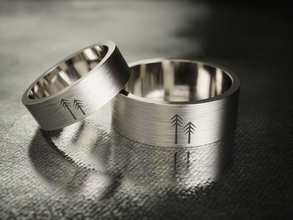 anel 0253 tamanhos 14 23 joalheria jóias prata imprimível casamento árvore argolas 3d print model - Mito3D