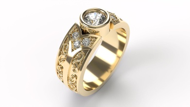 squillare 0256 taglia 14 5 gioielleria prezioso oro platino nozze lusso fidanzamento stampabile diamante moda per sempre brillante bellezza vintag solitario anelli 3d print model - Mito3D