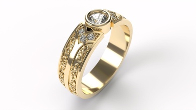 anillo 0256 Talla 19 0 joyería joya precioso oro platino Boda lujo compromiso imprimible diamante Moda brillante belleza vendimia solitario anillos canalla 3d print model - Mito3D