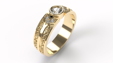 anillo 0256 Talla 19 5 joyería joya precioso oro platino Boda lujo compromiso imprimible diamante Moda brillante belleza vendimia solitario anillos canalla 3d print model - Mito3D