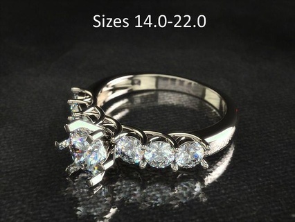 bague 0262 bijoux imprimable diamant engagement platine mode or prototypage brillant mariage beauté gemme anneaux 3d print model - Mito3D