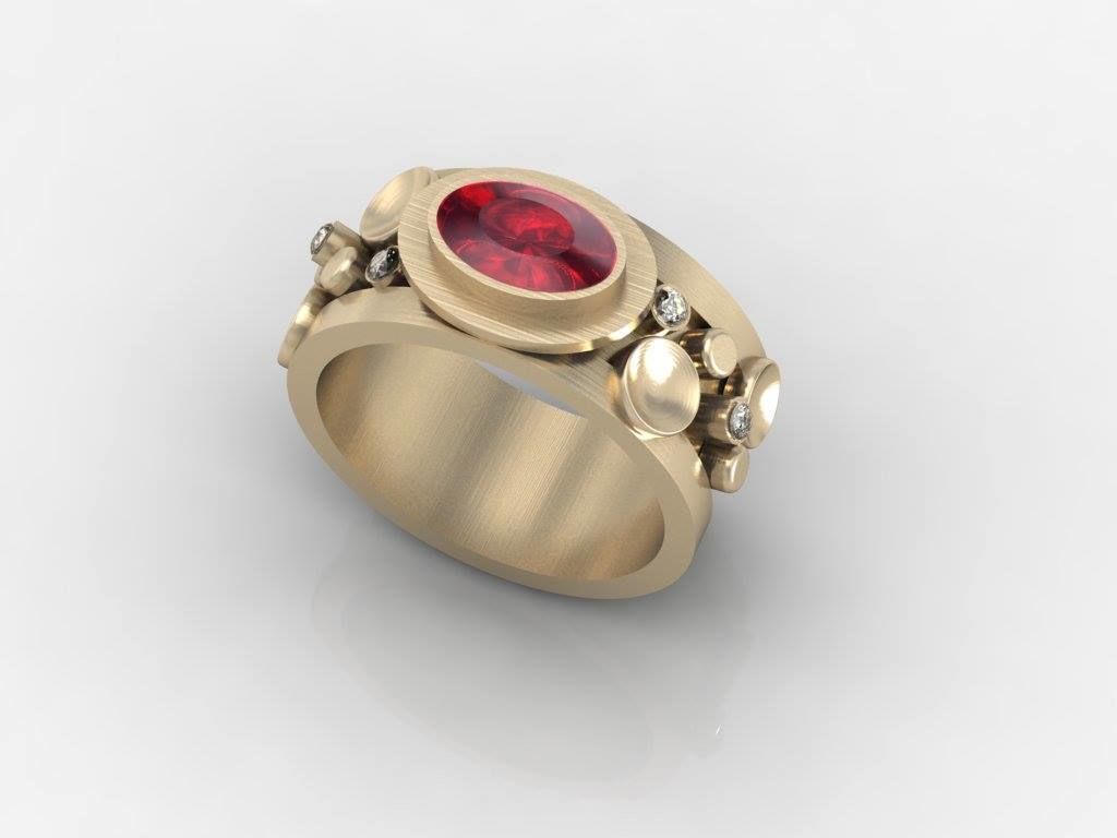 ring 06 jewelry rings gold silver jewelri jewellery diamond rhino gems gemstone 3D print model - Mito3D