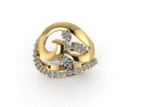 ring 100 gold fashion beauty diamond wedding jewel jewellery jewelry engagem rings 3d print model - Mito3D