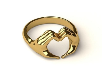 herz gestalten hand ring 101 gold mode schmuck silber druckbar platin anatomie 3dprint juwel 3dmodel liebe sterling finger valentinstag ringe 3d print model - Mito3D