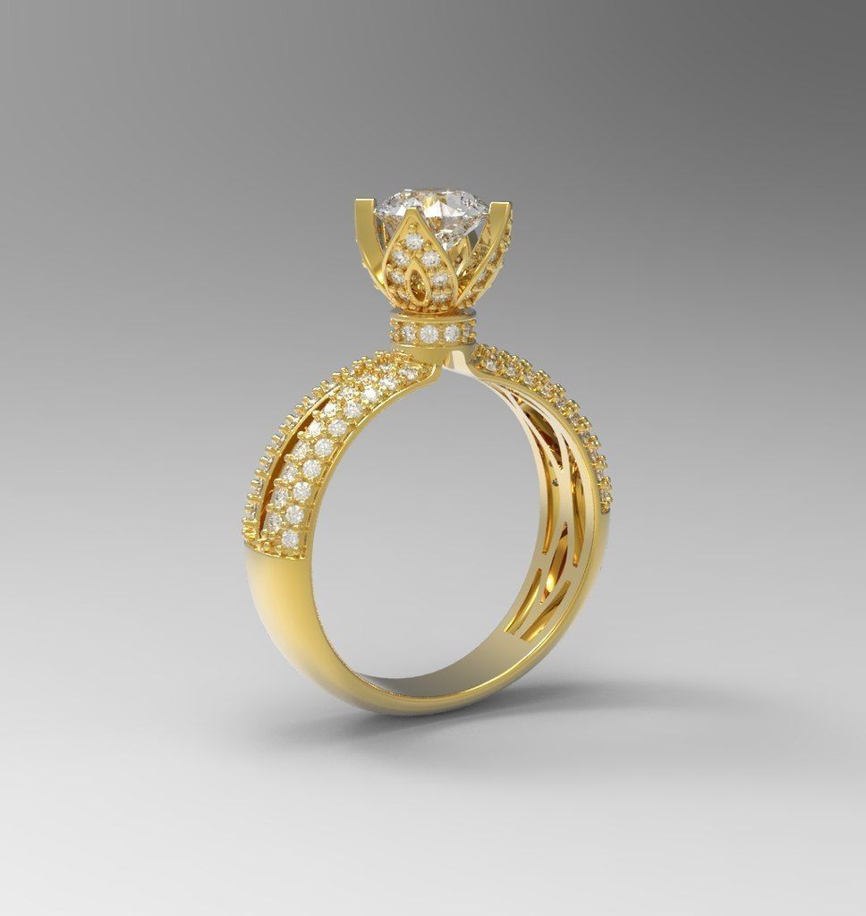 ring 10279 jewelry jewel gem diamond engagement jewellery gemstone rings 3D print model - Mito3D