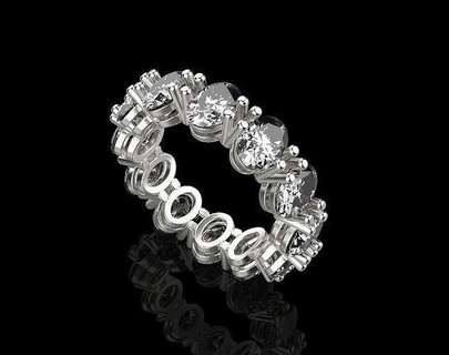 Ring 10372 Ringe Gold Silber Weiß Diamant Hochzeit Engagement Schmuck druckbar Juwel engagem Sterling 3d print model - Mito3D