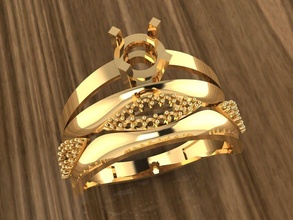 yüzük 104 altın moda güzellik elmas düğün mücevher takı lüks Odun parlıyor gümüş yazdırılabilir parlak nostaljik yüzükler 3d print model - Mito3D