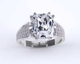 anello di 10 gioielli argento oro diamante anelli 3d print model - Mito3D