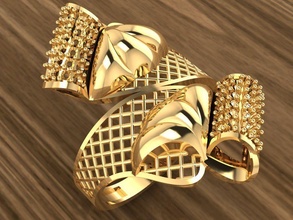 Ring 108 Gold Mode Schönheit Diamant Hochzeit Juwel Schmuck Ringe 3d print model - Mito3D