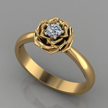 bague 108 bijoux de l'anneau or imprimable le platine d'argent gem en diamant brillant rose la fleur les anneaux 3d print model - Mito3D