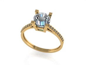 anneau de 10 mètres bijoux or l'anneau mode imprimable engagem l'engagement le diamant brillant mariage bague fiançailles beauté en vintag ruby joyau cad les anneaux 3d print model - Mito3D