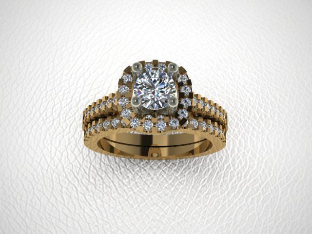 ring 111 gold fashion beauty diamond wedding jewel jewellery jewelry engagem rings 3D print model - Mito3D