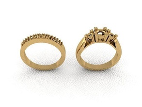ring 112 gold fashion beauty diamond wedding jewel jewellery jewelry pendant rings 3d print model - Mito3D