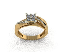 ring 113 gold fashion beauty diamond wedding jewel jewellery jewelry engagem rings 3d print model - Mito3D
