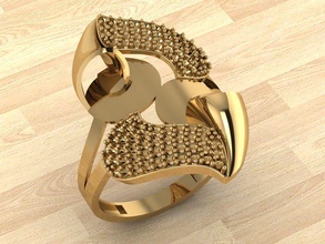 ring 114 gold mode schönheit diamant hochzeit juwel schmuck ehe engagement liebe silber druckbar valentinstag brillant ringe 3d print model - Mito3D