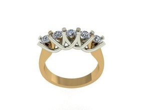 bague 116 or mode beauté diamant mariage bijou bijoux engagem anneaux 3d print model - Mito3D