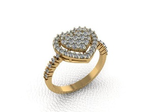 Ring 117 Gold Mode Schönheit Diamant Hochzeit Juwel Schmuck engagem Ringe 3d print model - Mito3D