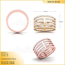 bague 118 bijoux or anneau de mode beauté en diamant mariage joyau l'anneau la conception d'argent imprimable gem fiançailles le l'engagement cad engagem les anneaux 3d print model - Mito3D