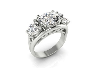 anello 119 il minimalismo minimalizm oro argento gioielli stampabile di fidanzamento moda d'oro matrimonio lusso facile luce brand nuovo ovale diamante anelli 3d print model - Mito3D
