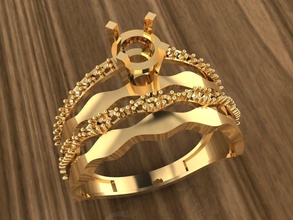anillo 120 oro Moda belleza diamante Boda joya joyería amor imprimible plata lujo brillante platino dedo 3d print model - Mito3D