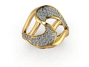 ring 121 gold fashion beauty diamond wedding jewel jewellery jewelry engagem rings 3d print model - Mito3D