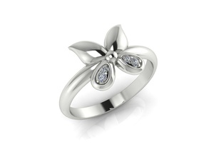 anillo de 122 el minimalismo minimalizm oro la plata joyería imprimible compromiso moda boda lujo fácil luz marca nuevo mariposa diamante arco los anillos 3d print model - Mito3D