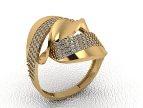 ring 122 gold fashion beauty diamond wedding jewel jewellery jewelry engagem rings 3d print model - Mito3D