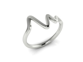 bague 123 de l'anneau le minimalisme minimalizm or d'argent bijoux imprimable l'engagement la mode en mariage luxe facile lumière marque nouvelles battement coeur fréquence cardiaque cardio les anneaux 3d print model - Mito3D