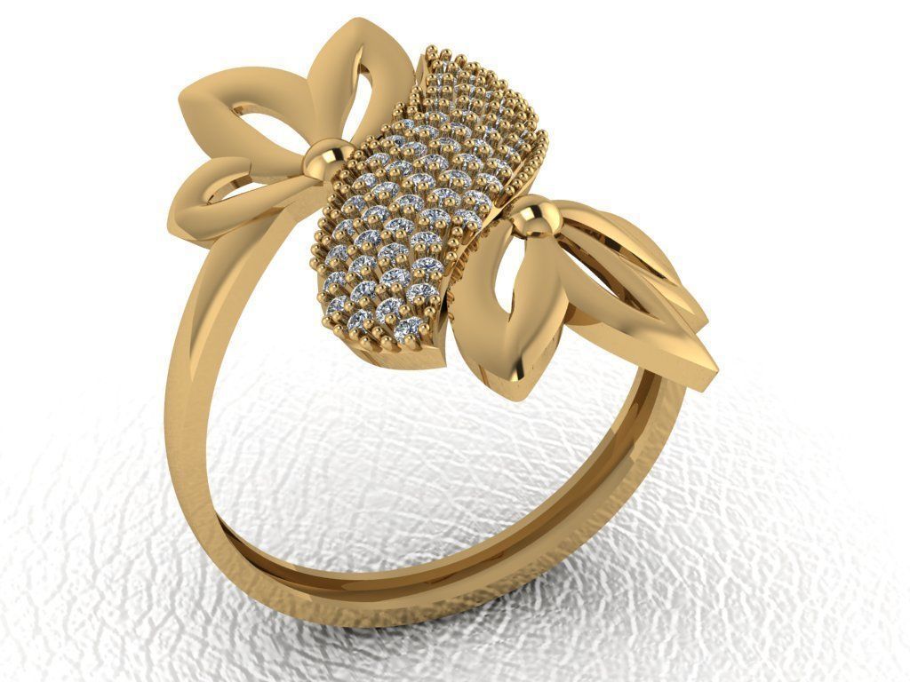 anillo 123 oro Moda belleza diamante Boda joya joyería enganchar anillos 3D print model - Mito3D