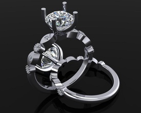 bague 12 bijoux luxe élégant gemme or argent mariage diamant boucle d'oreille bracelet colliers pendentif rhinocéros accessoire beauté mode conception bijou anneaux 3d print model - Mito3D