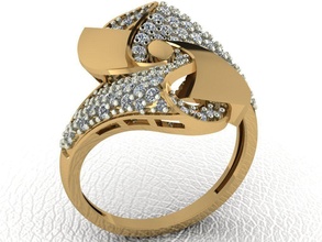 ring 124 gold fashion beauty diamond wedding jewel jewellery jewelry engagem rings 3d print model - Mito3D