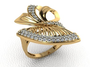 anillo 125 oro Moda belleza diamante Boda joya joyería enganchar anillos 3d print model - Mito3D