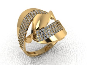 ring 126 gold fashion beauty diamond wedding jewel jewellery jewelry engagem rings 3d print model - Mito3D