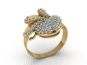 ring 127 gold fashion beauty diamond wedding jewel jewellery jewelry engagem rings 3d print model - Mito3D