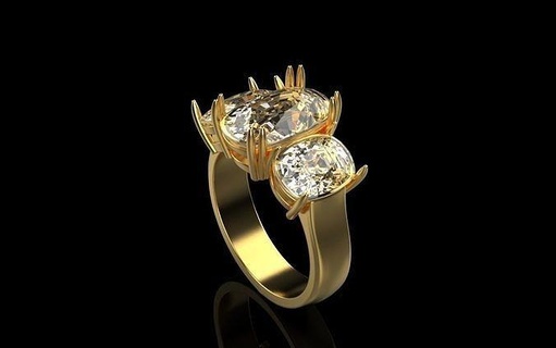 ring 127 rings earring gold silver diamond wedding engagement stone luxury gem precious jewel fashion printable jewelry 3d print model - Mito3D
