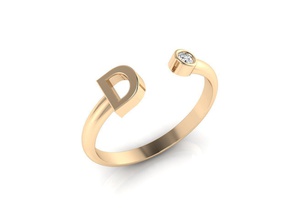 anel 128 o minimalismo minimalizm ouro de prata jóias printable engajamento a moda casamento luxo é fácil luz marca novo inicial iniciais letras alfabeto anéis 3d print model - Mito3D
