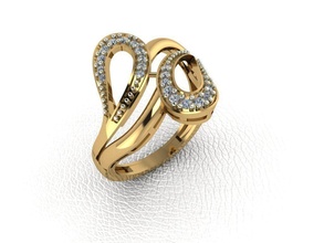 ring 129 gold fashion beauty diamond wedding jewel jewellery jewelry engagem rings 3d print model - Mito3D