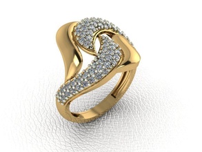 ring 130 gold fashion beauty diamond wedding jewel jewellery jewelry engagem rings 3d print model - Mito3D