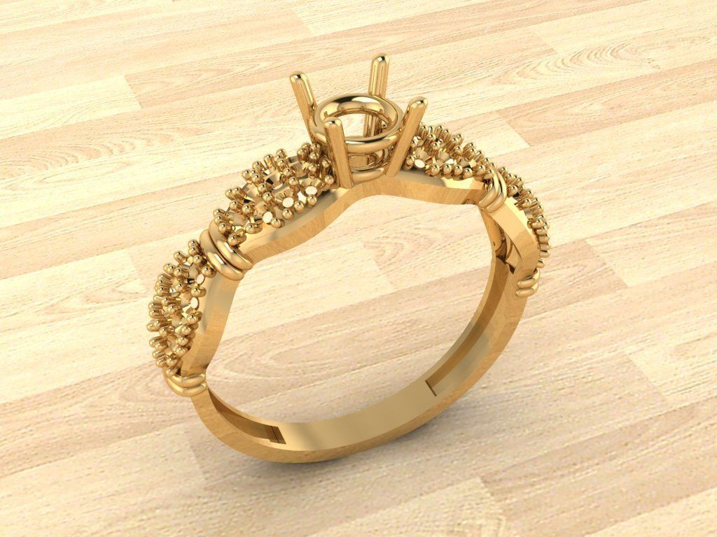ring 136 gold fashion beauty diamond wedding jewel jewellery jewelry rings 3D print model - Mito3D